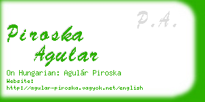 piroska agular business card
