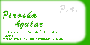 piroska agular business card